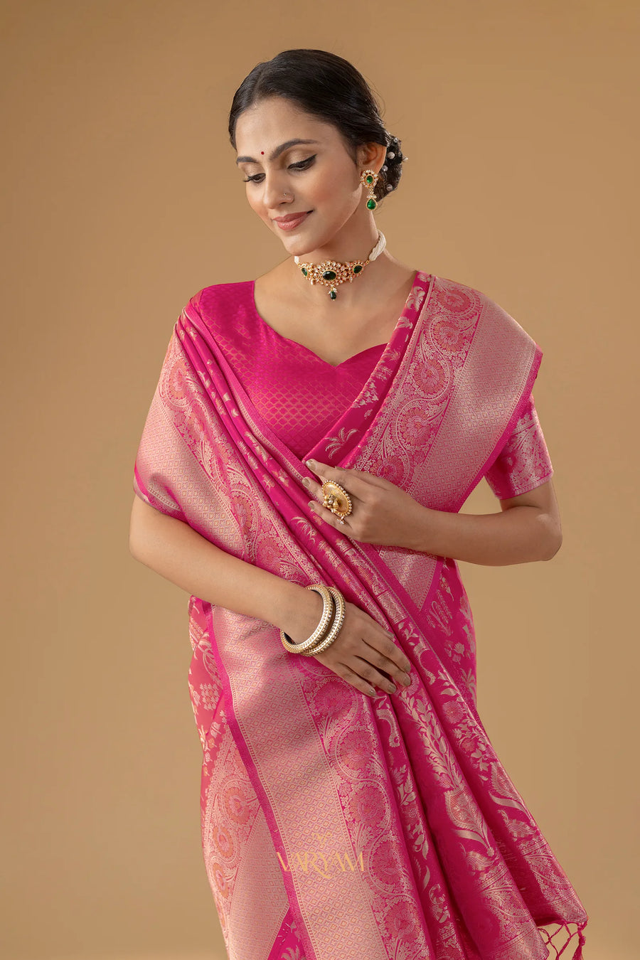 Palmora Silk Pink Saree