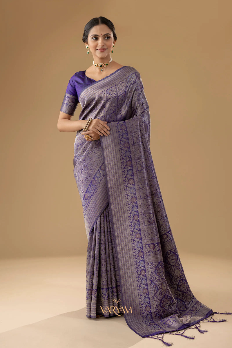 Zariva Silk Purple Saree