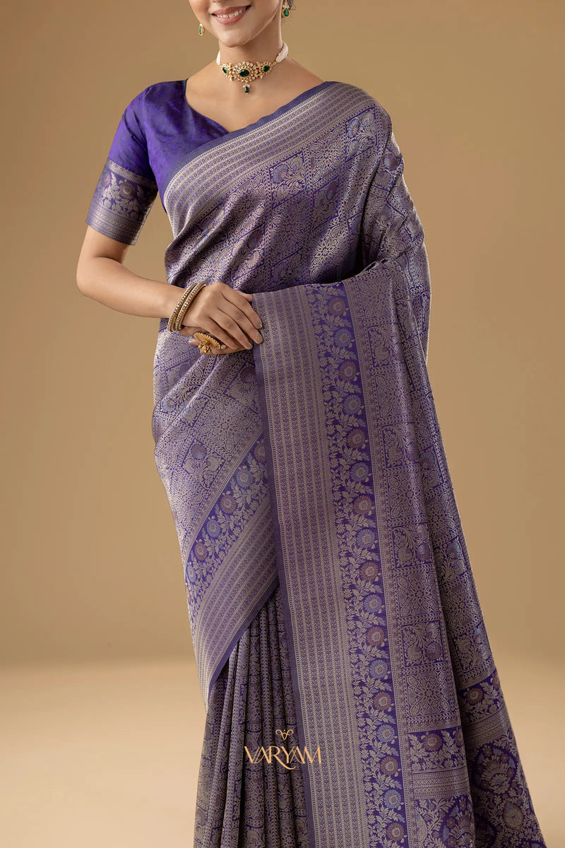 Zariva Silk Purple Saree