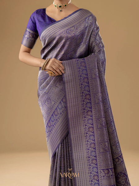 Zariva Silk Purple Saree