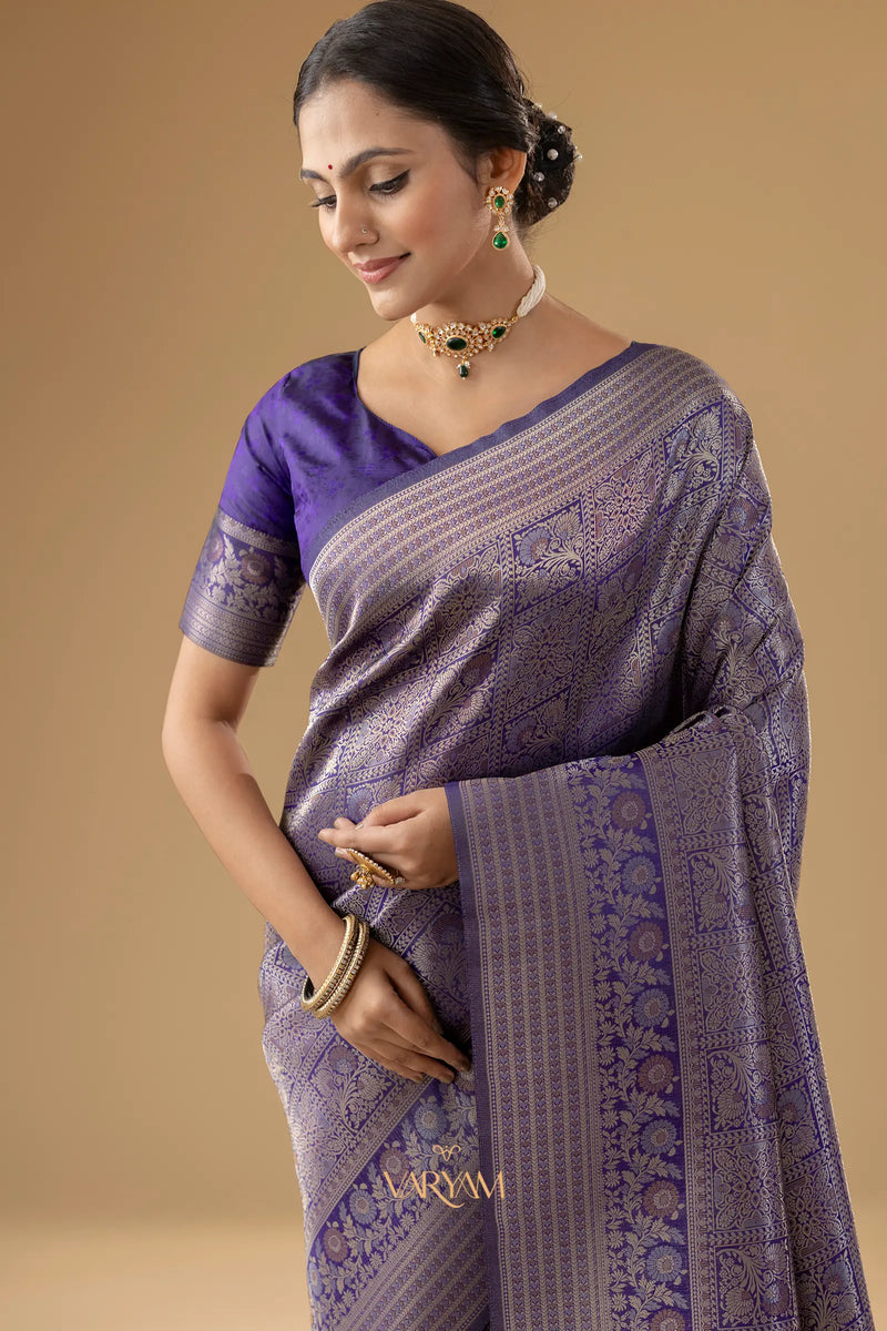 Zariva Silk Purple Saree