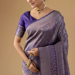 Zariva Silk Purple Saree