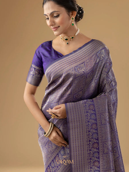 Zariva Silk Purple Saree