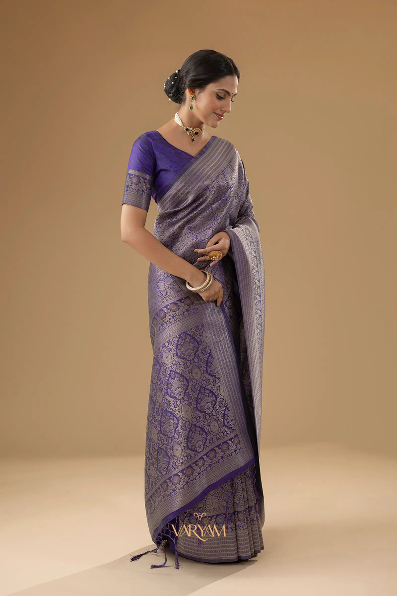 Zariva Silk Purple Saree