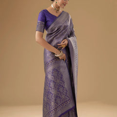 Zariva Silk Purple Saree