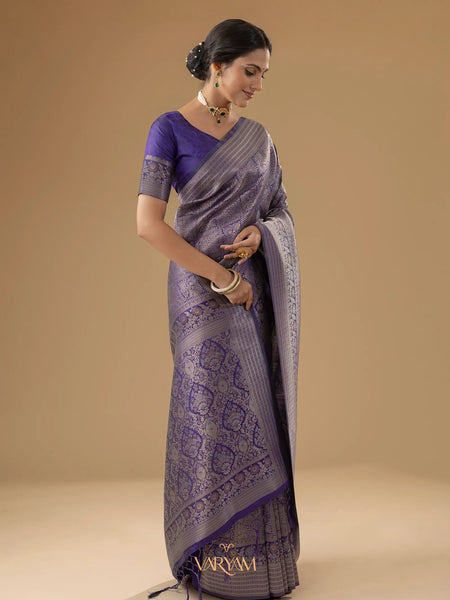 Zariva Silk Purple Saree
