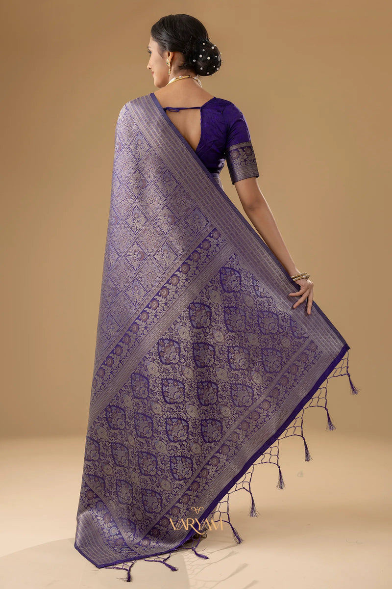 Zariva Silk Purple Saree