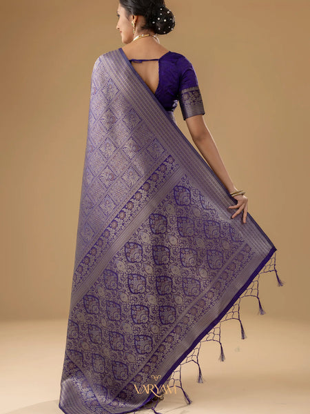 Zariva Silk Purple Saree