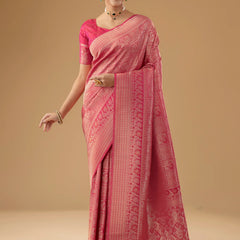 Zariva Silk Pink Saree