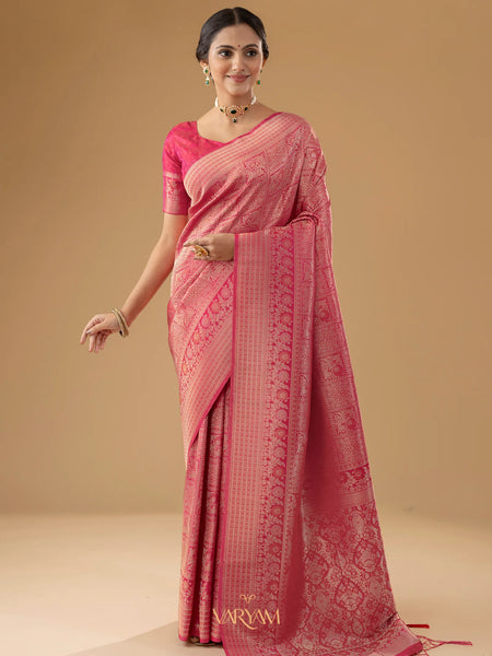 Zariva Silk Pink Saree