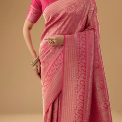 Zariva Silk Pink Saree