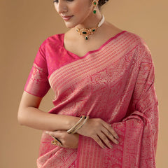 Zariva Silk Pink Saree