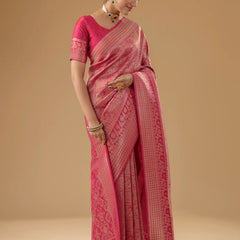 Zariva Silk Pink Saree