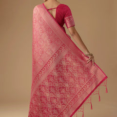 Zariva Silk Pink Saree