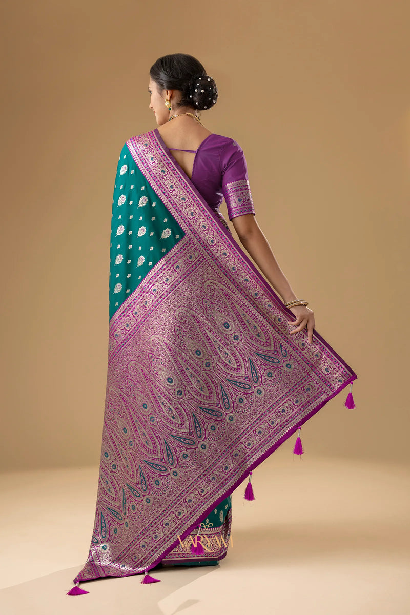 Korra Silk Deep Green Saree