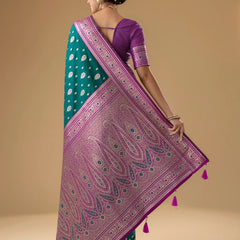 Korra Silk Deep Green Saree