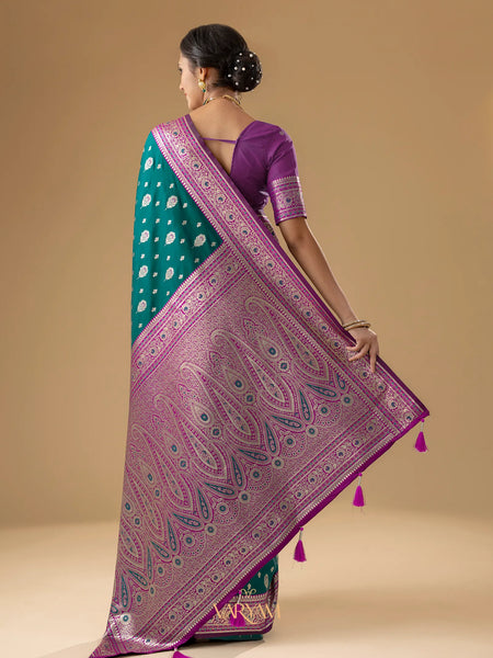 Korra Silk Deep Green Saree