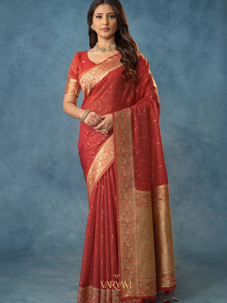 Fiona Silk Maroon Saree