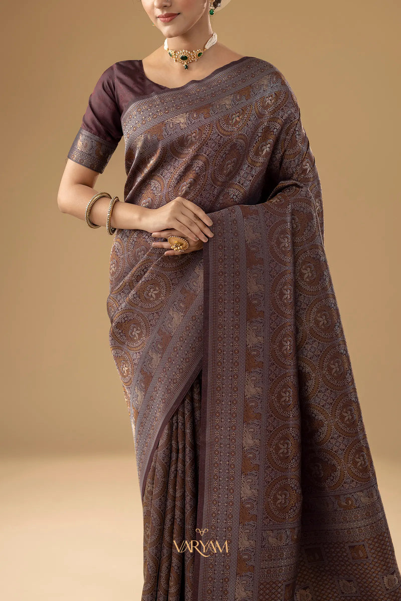 Zoya Silk Brown Saree