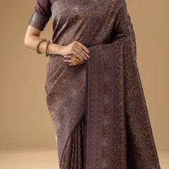 Zoya Silk Brown Saree