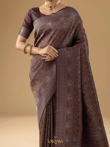 Zoya Silk Brown Saree