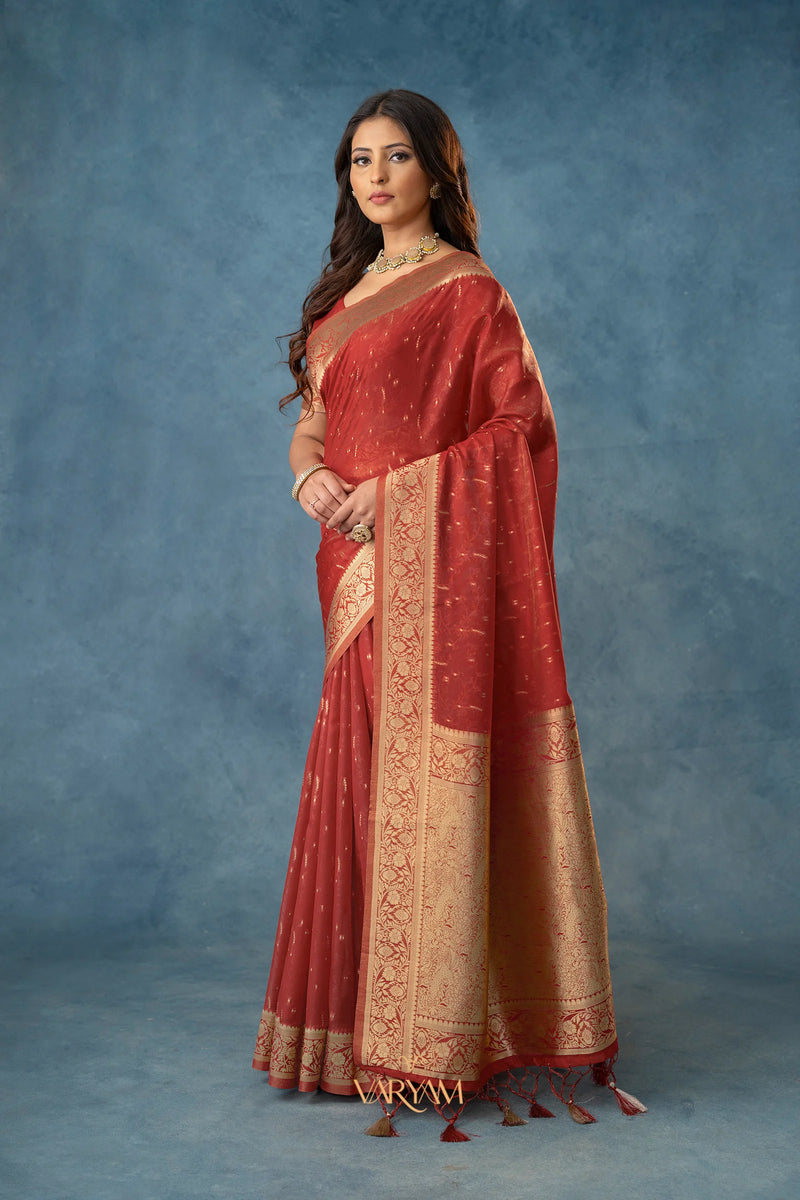 Fiona Silk Maroon Saree