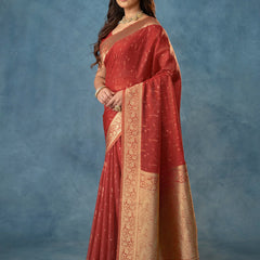 Fiona Silk Maroon Saree
