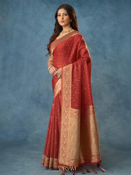 Fiona Silk Maroon Saree