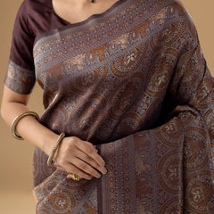 Zoya Silk Brown Saree