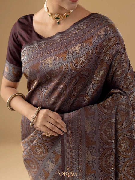 Zoya Silk Brown Saree
