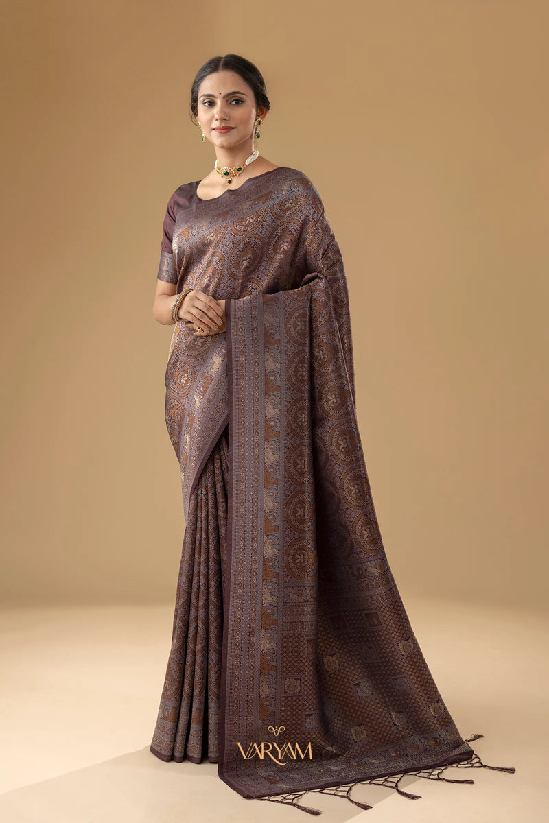 Zoya Silk Brown Saree