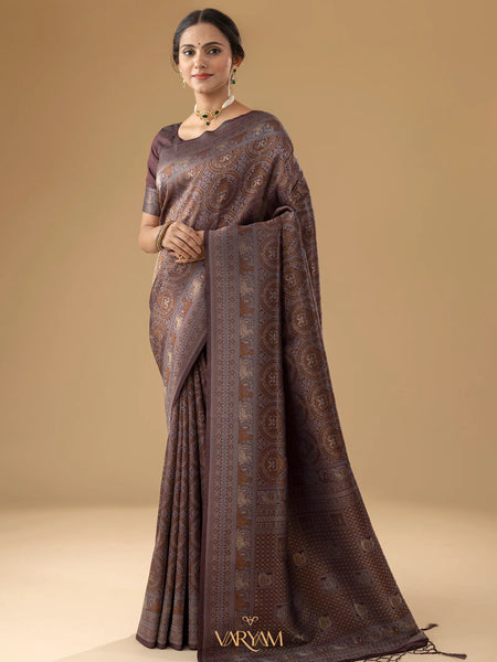 Zoya Silk Brown Saree
