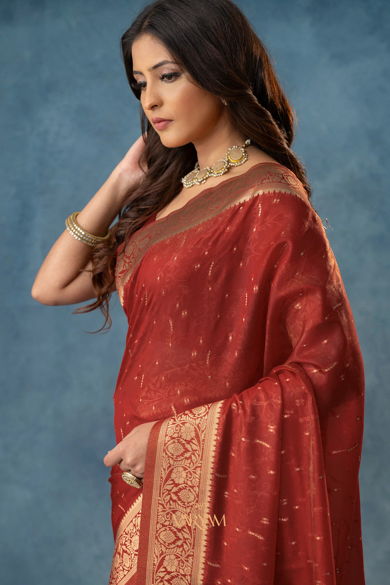 Fiona Silk Maroon Saree