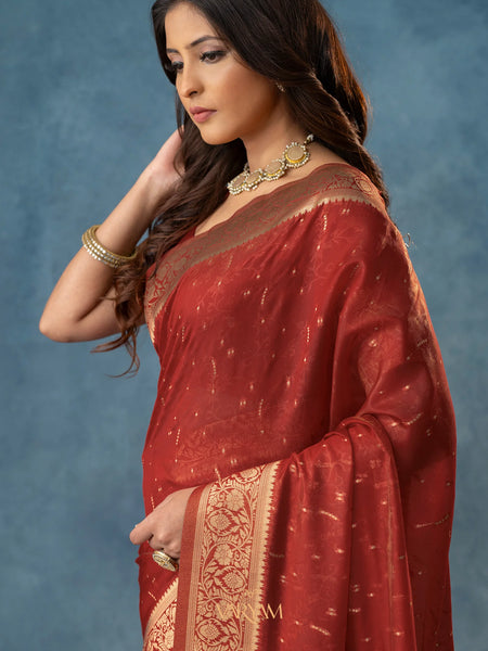 Fiona Silk Maroon Saree