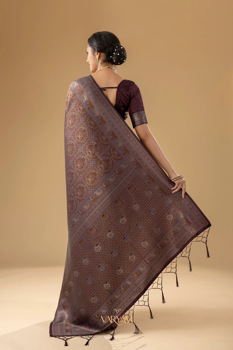 Zoya Silk Brown Saree