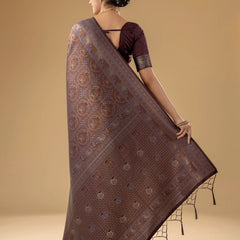 Zoya Silk Brown Saree
