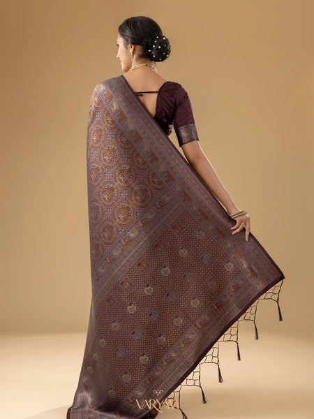 Zoya Silk Brown Saree