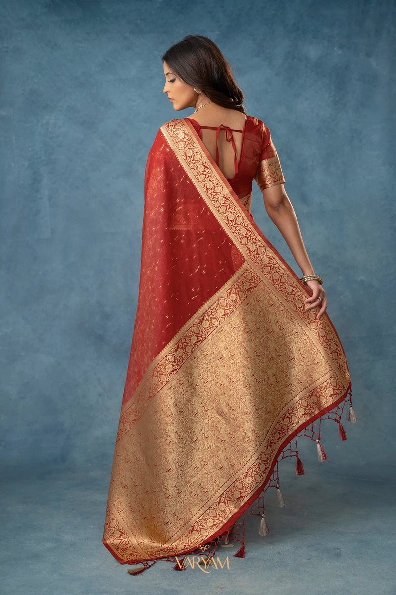 Fiona Silk Maroon Saree