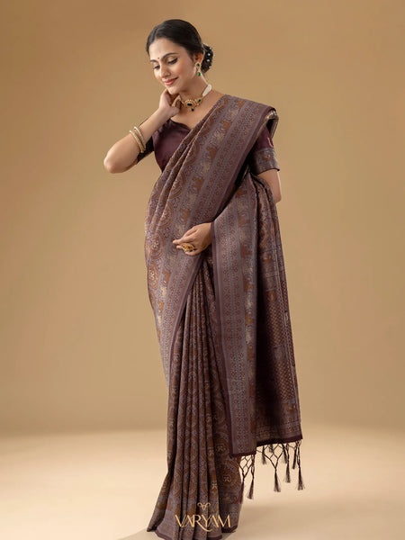 Zoya Silk Brown Saree