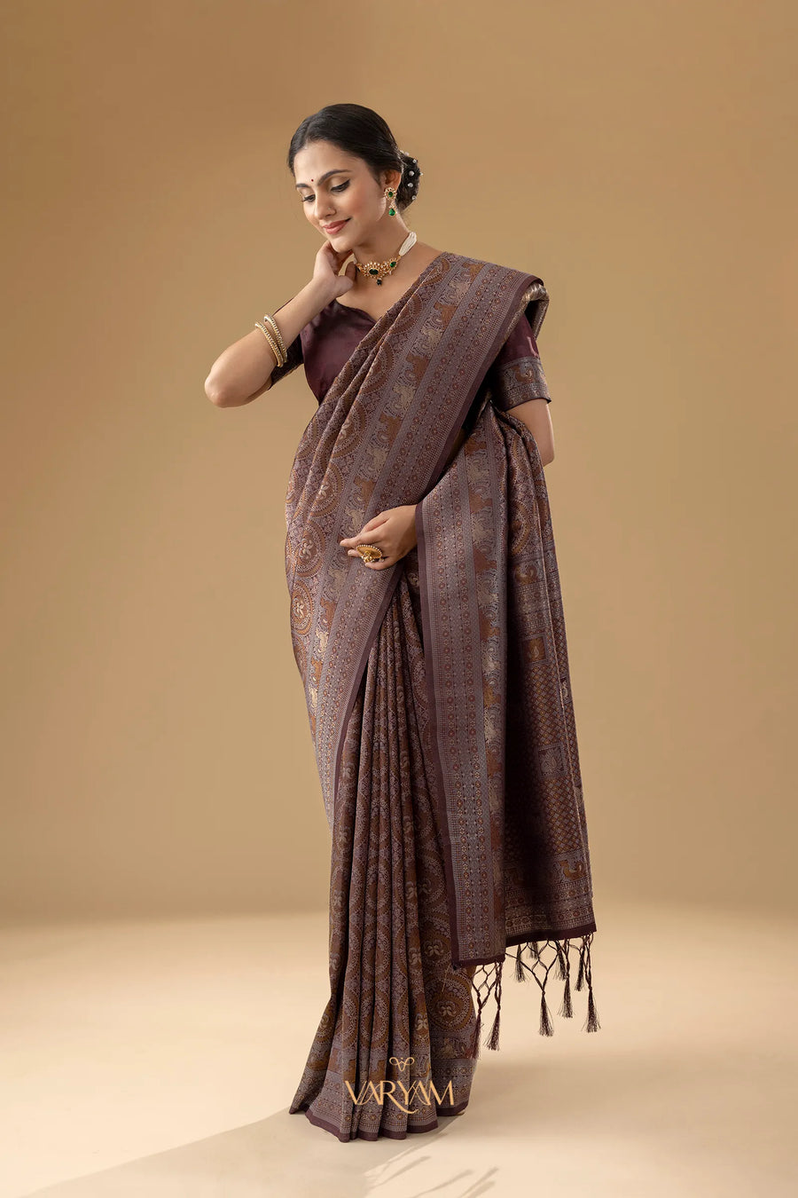 Zoya Silk Brown Saree