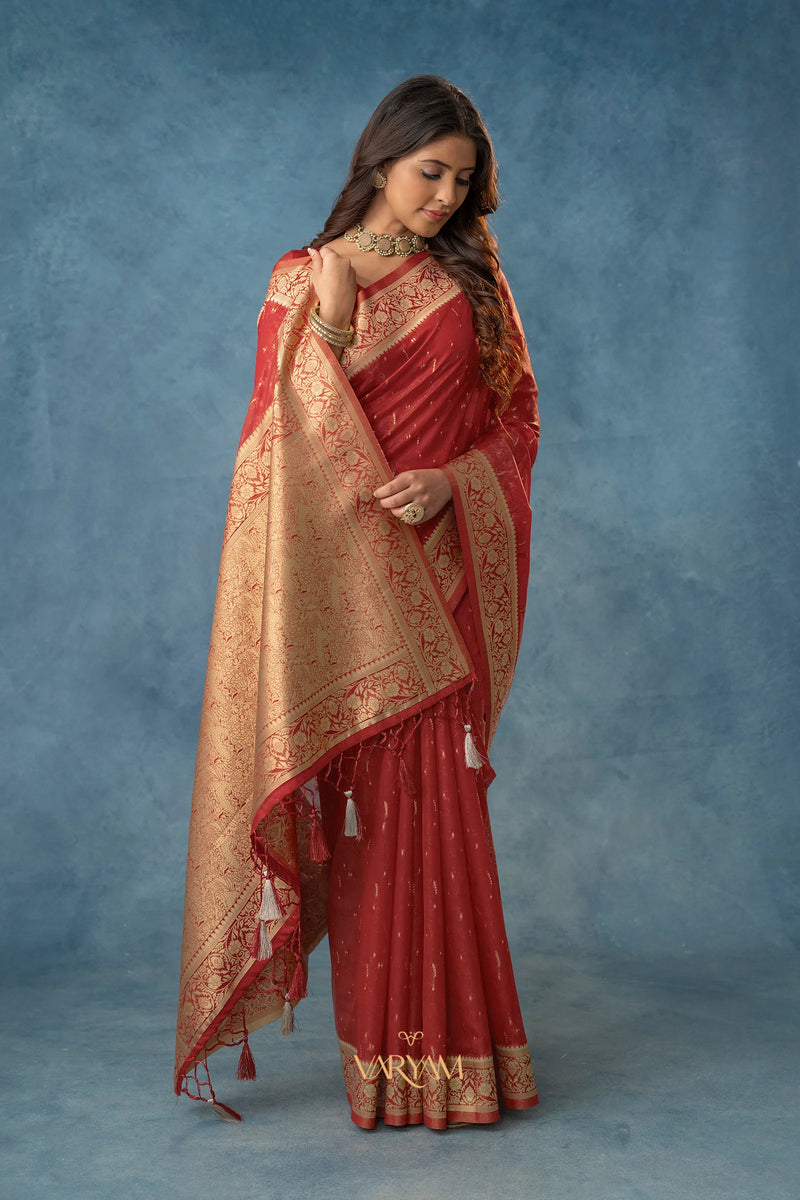 Fiona Silk Maroon Saree