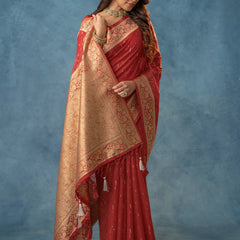 Fiona Silk Maroon Saree