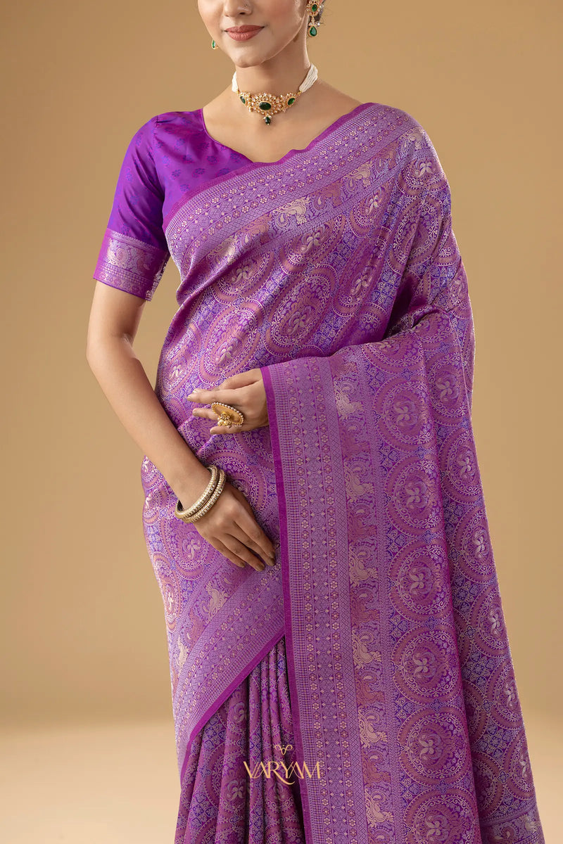 Zoya Silk Magenta Purple Saree