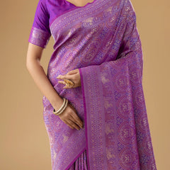 Zoya Silk Magenta Purple Saree