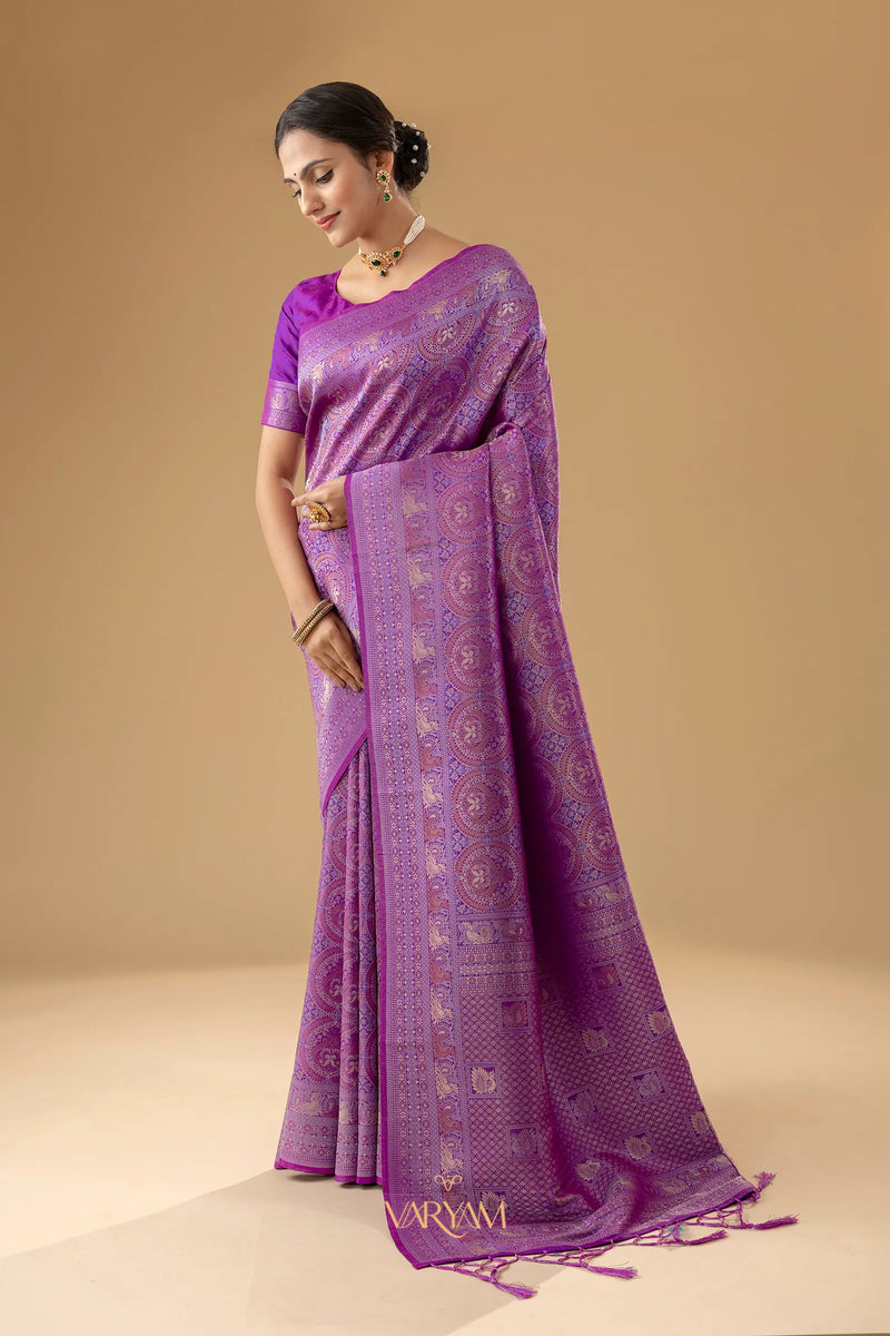 Zoya Silk Magenta Purple Saree