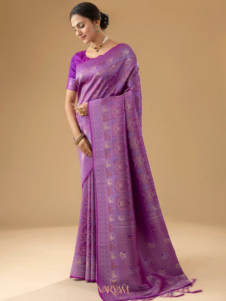 Zoya Silk Magenta Purple Saree