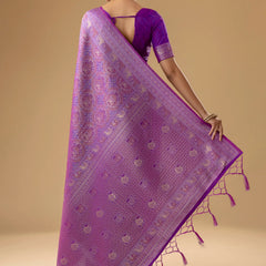 Zoya Silk Magenta Purple Saree