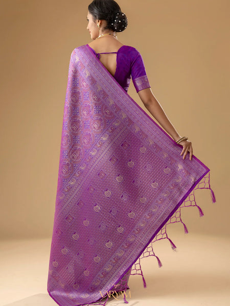 Zoya Silk Magenta Purple Saree