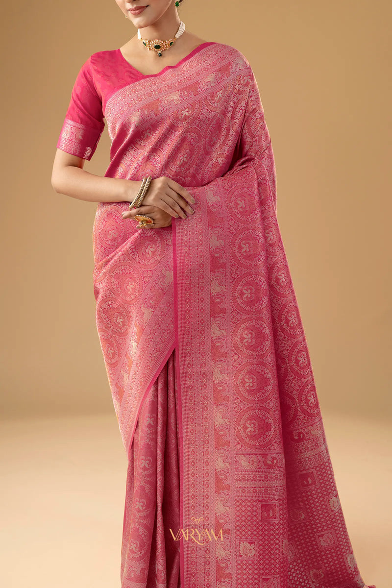 Zoya Silk Pink Saree