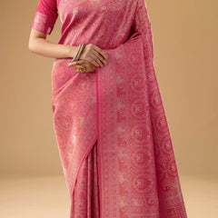 Zoya Silk Pink Saree